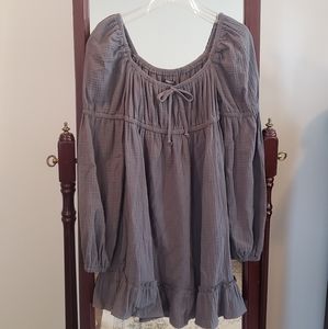 Wild Fable Baby Doll Gray Mini Dress, Medium